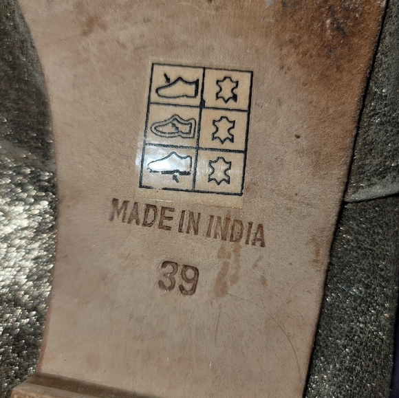 Free People Metallic Gold Leather Slip-ons - Picture 6 of 8